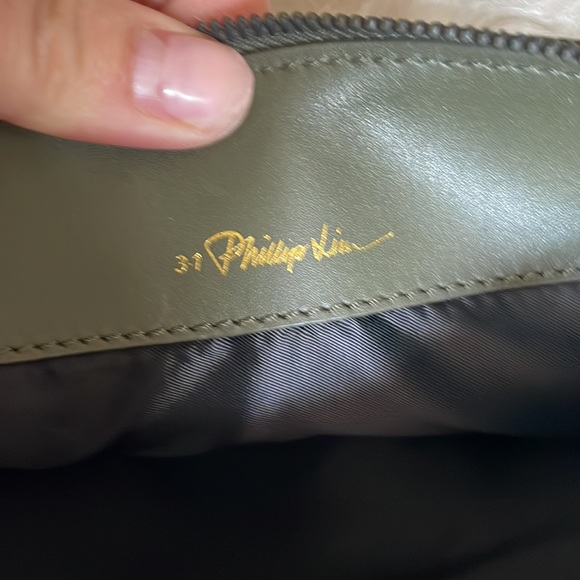 Tan nude beige fur clutch with army green leather by 3.1 Phillip lim - Picture 8 of 10